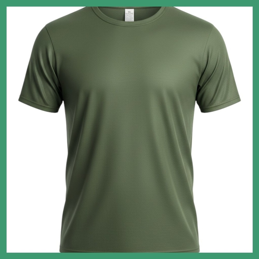 NWOT Mens Olive Green Reflective Performance T-Shirt XL Activewear